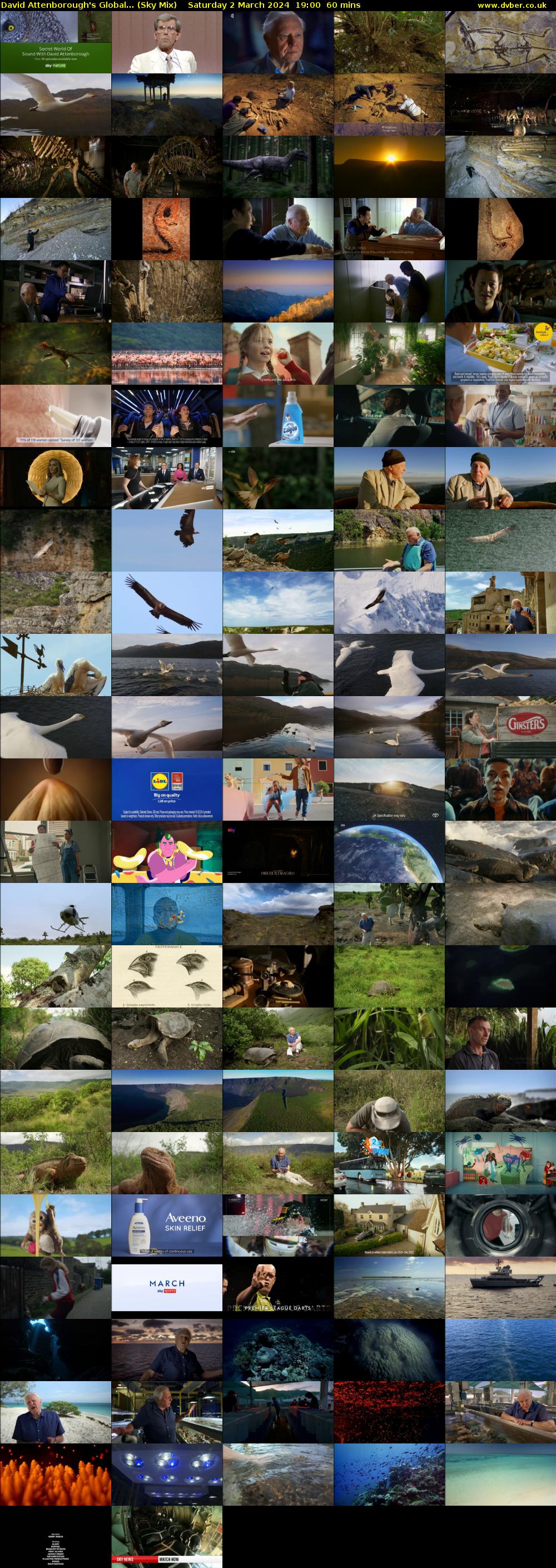 David Attenborough's Global... (Sky Mix) Saturday 2 March 2024 19:00 - 20:00