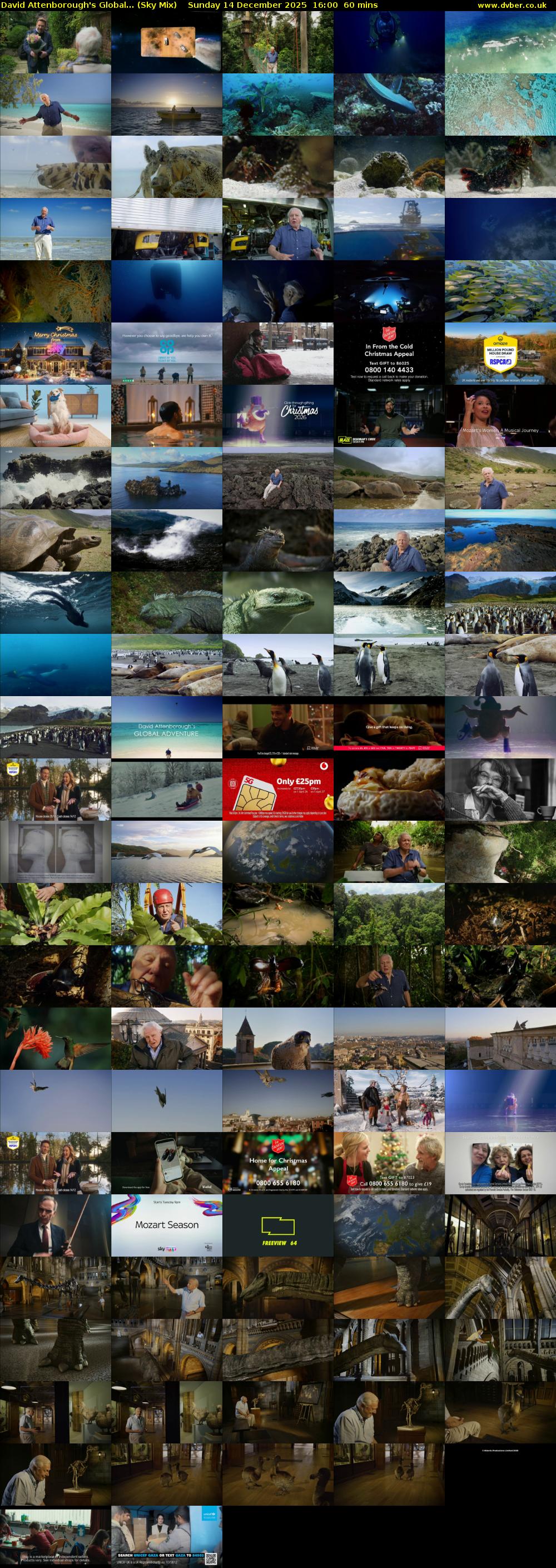 David Attenborough's Global... (Sky Mix) Sunday 14 December 2025 16:00 - 17:00