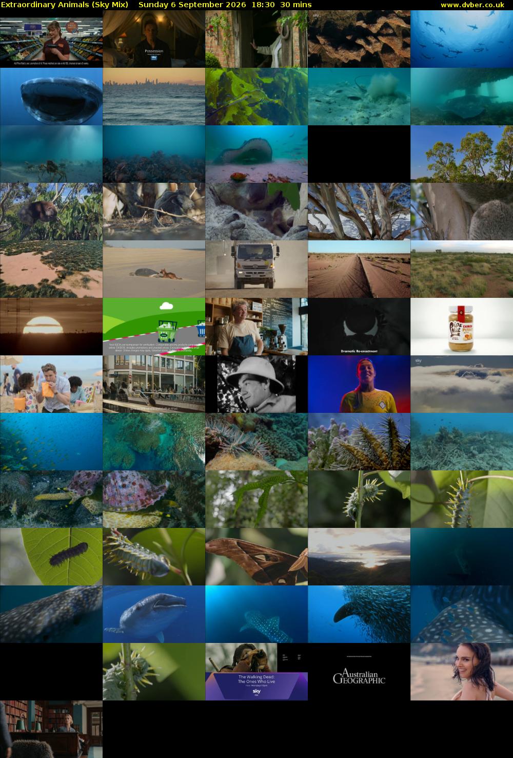 Extraordinary Animals (Sky Mix) Sunday 6 September 2026 18:30 - 19:00