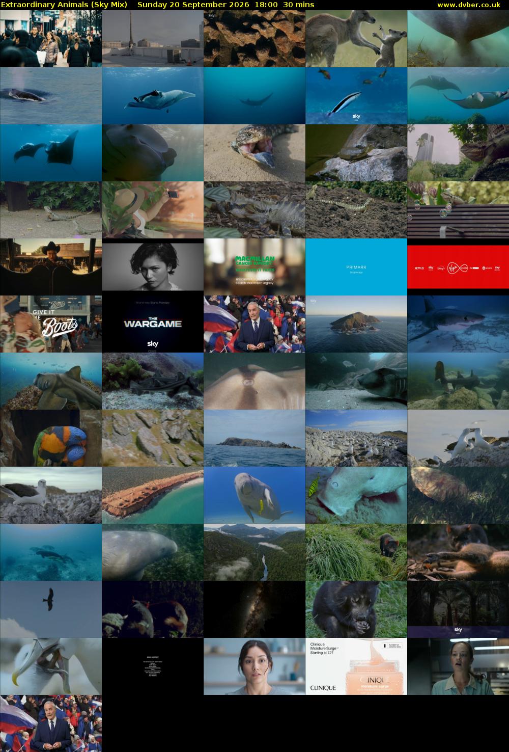 Extraordinary Animals (Sky Mix) Sunday 20 September 2026 18:00 - 18:30