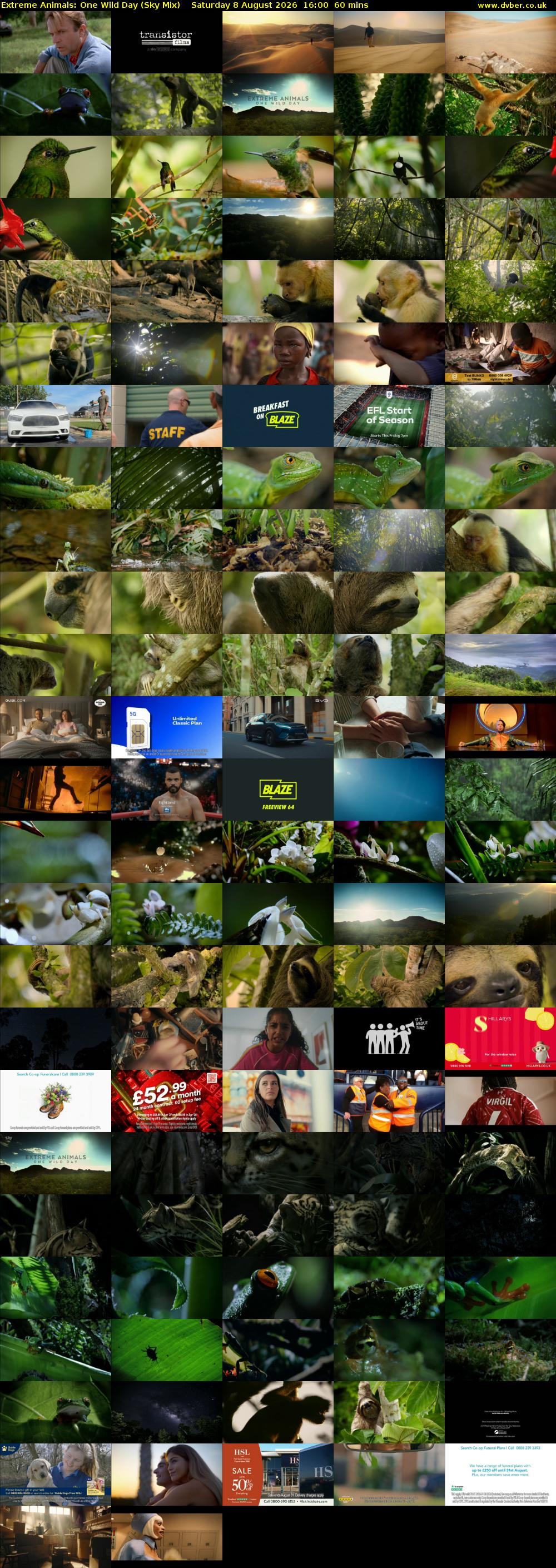 Extreme Animals: One Wild Day (Sky Mix) Saturday 8 August 2026 16:00 - 17:00