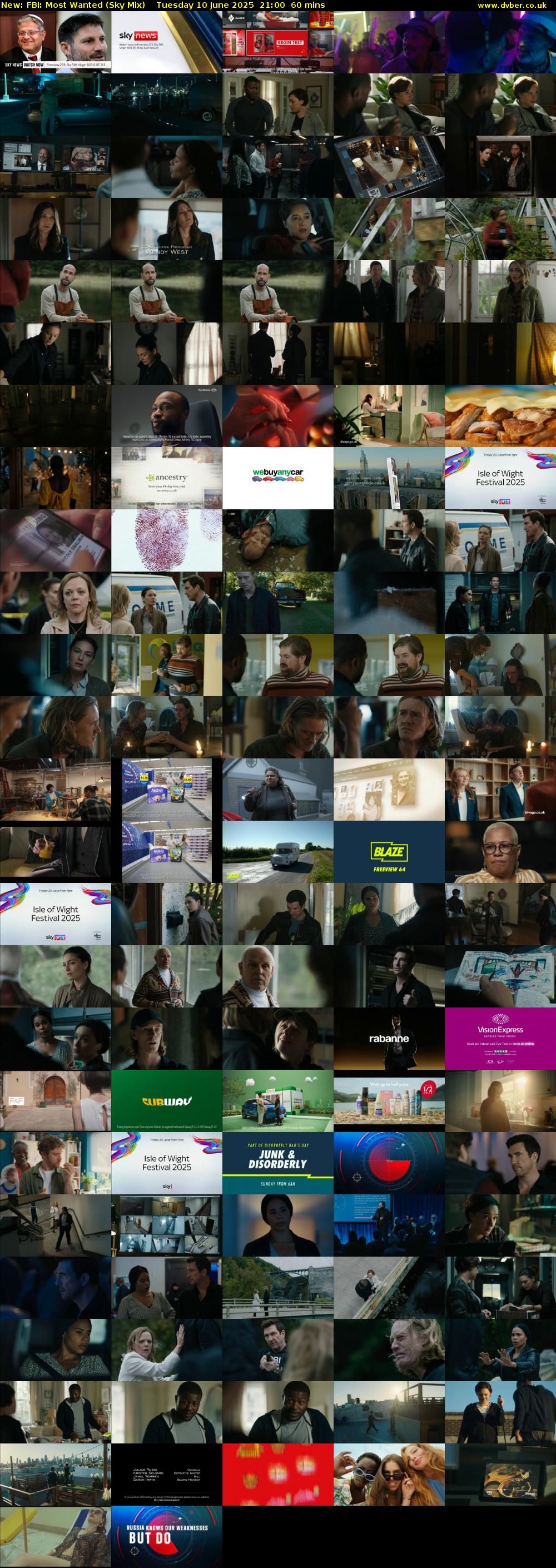 FBI: Most Wanted (Sky Mix) Tuesday 10 June 2025 21:00 - 22:00