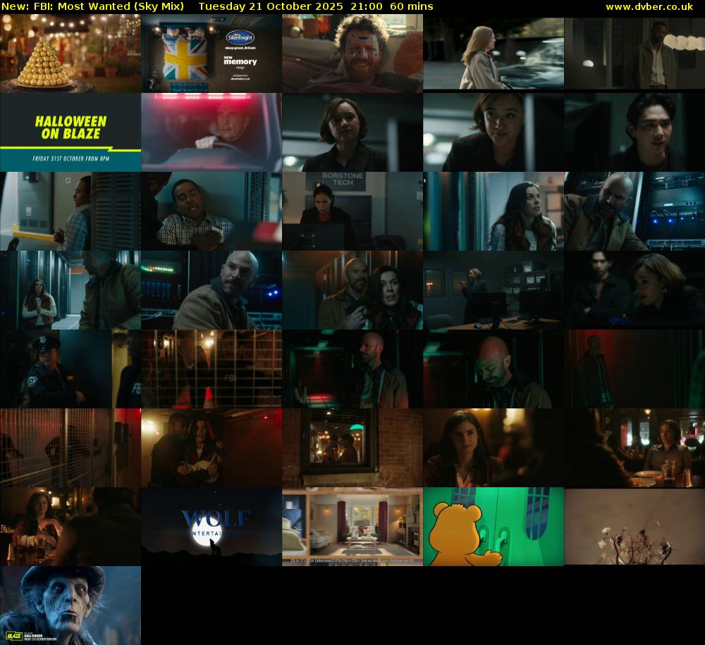 FBI: Most Wanted (Sky Mix) Tuesday 21 October 2025 21:00 - 22:00