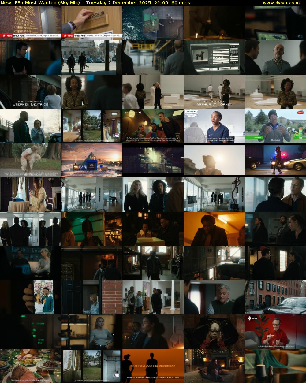 FBI: Most Wanted (Sky Mix) Tuesday 2 December 2025 21:00 - 22:00