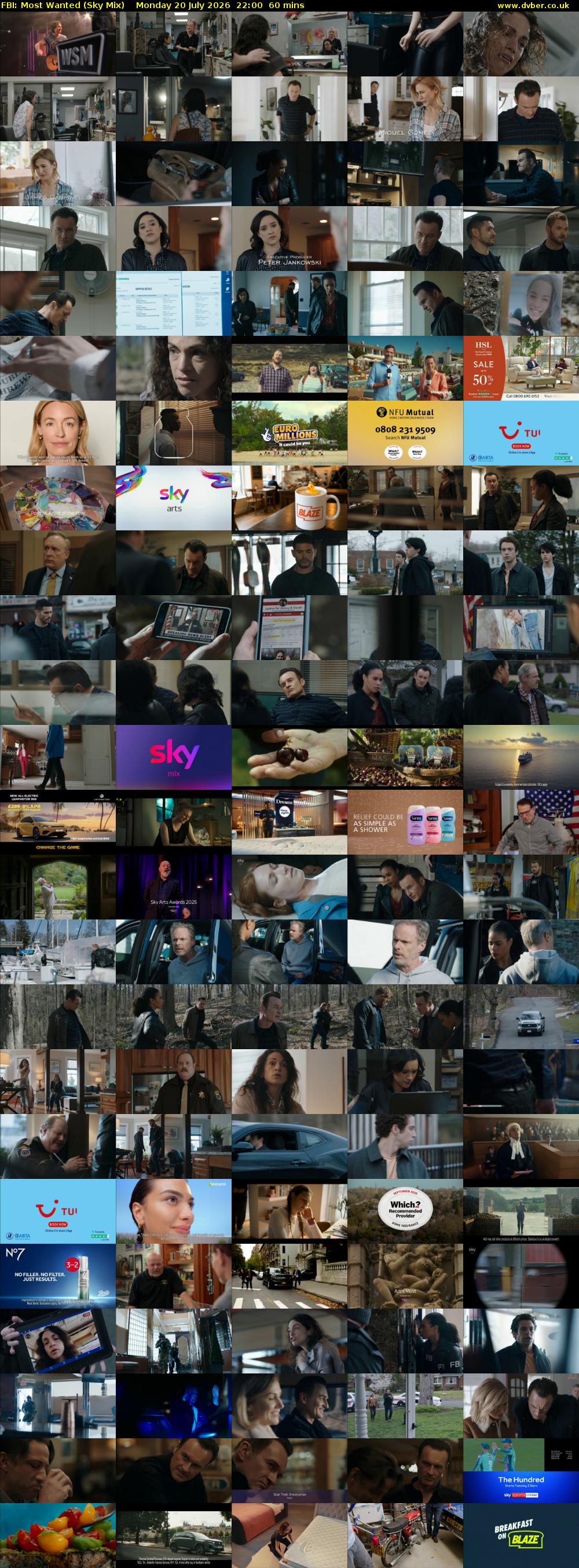 FBI: Most Wanted (Sky Mix) Monday 20 July 2026 22:00 - 23:00