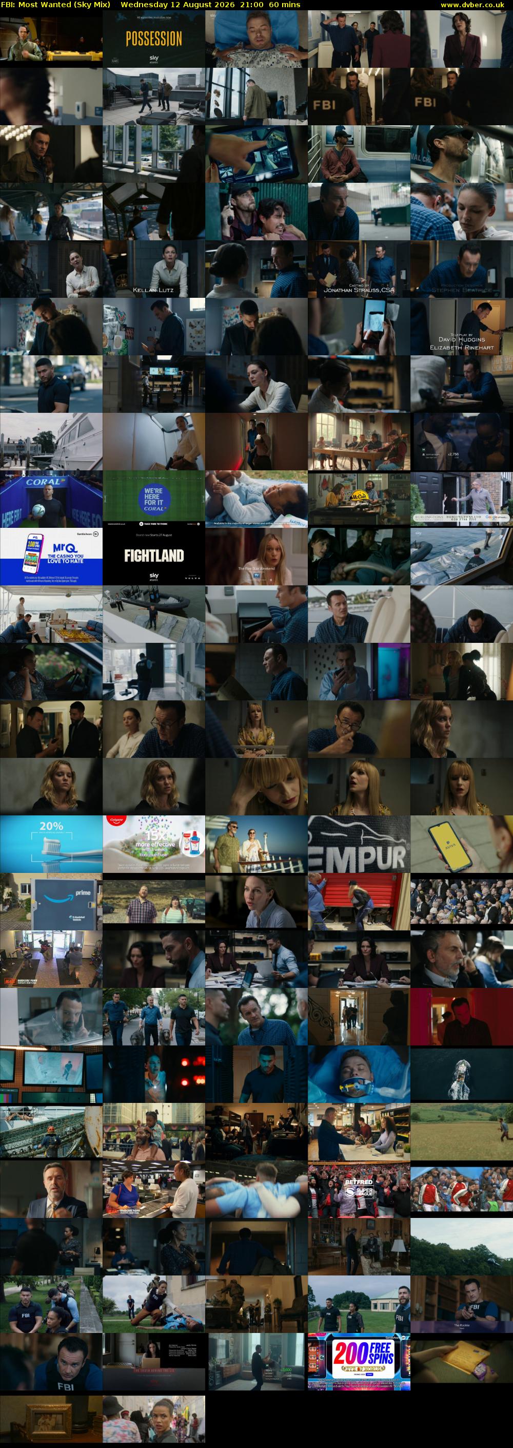 FBI: Most Wanted (Sky Mix) Wednesday 12 August 2026 21:00 - 22:00
