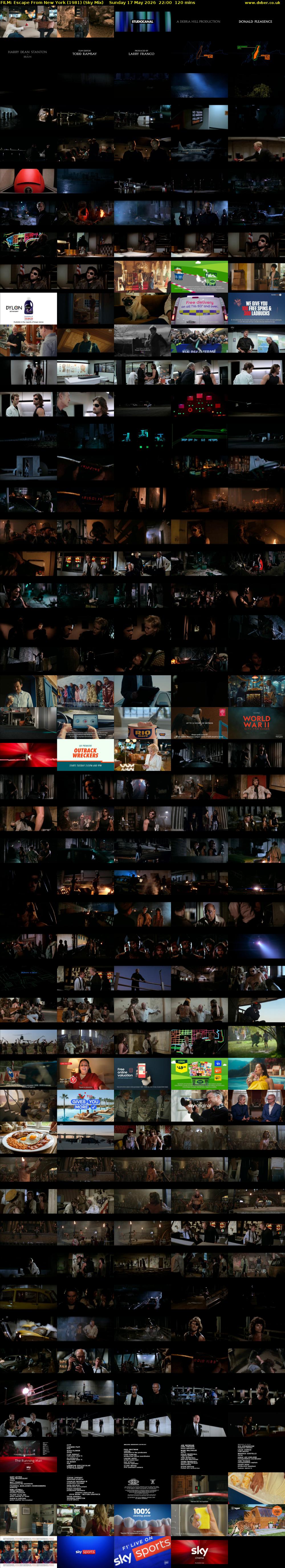 FILM: Escape From New York (1981) (Sky Mix) Sunday 17 May 2026 22:00 - 00:00