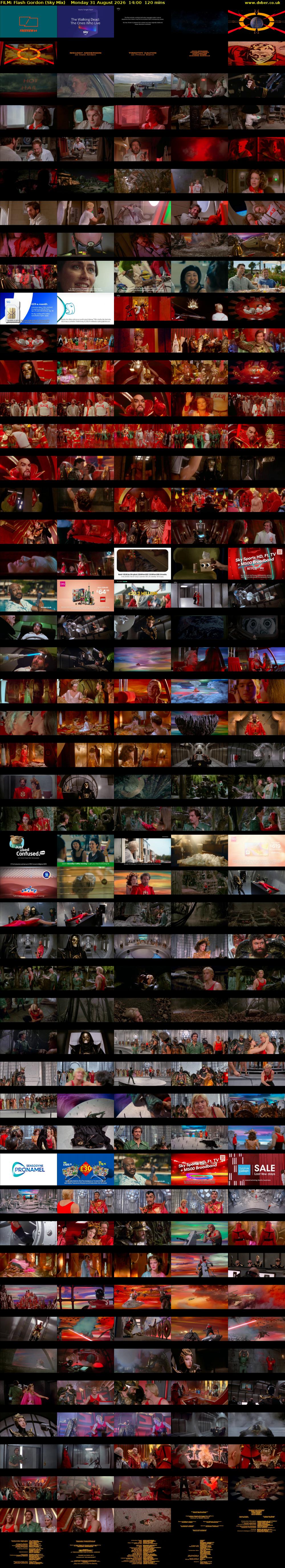 FILM: Flash Gordon (Sky Mix) Monday 31 August 2026 14:00 - 16:00