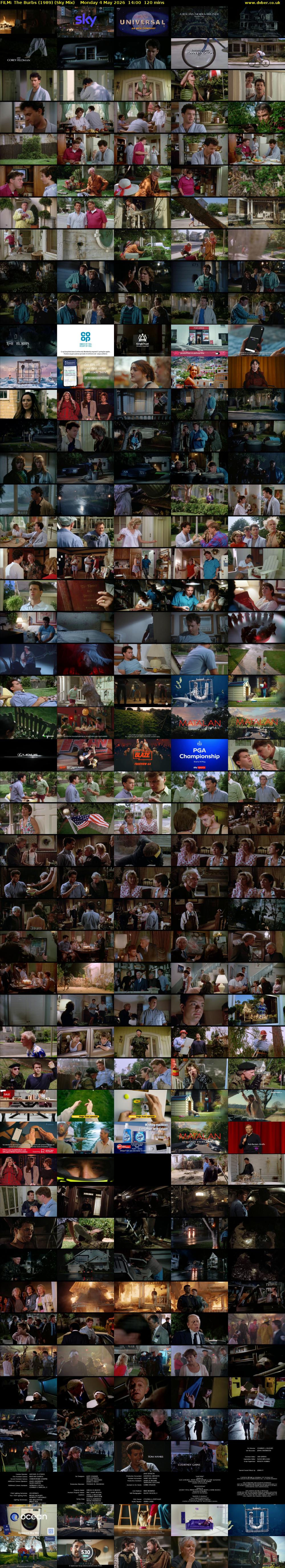 FILM: The Burbs (1989) (Sky Mix) Monday 4 May 2026 14:00 - 16:00