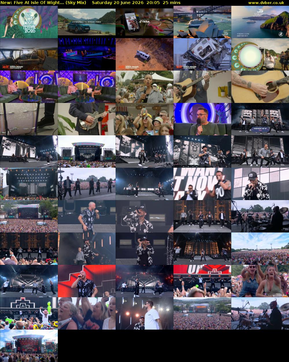 Five At Isle Of Wight... (Sky Mix) Saturday 20 June 2026 20:05 - 20:30