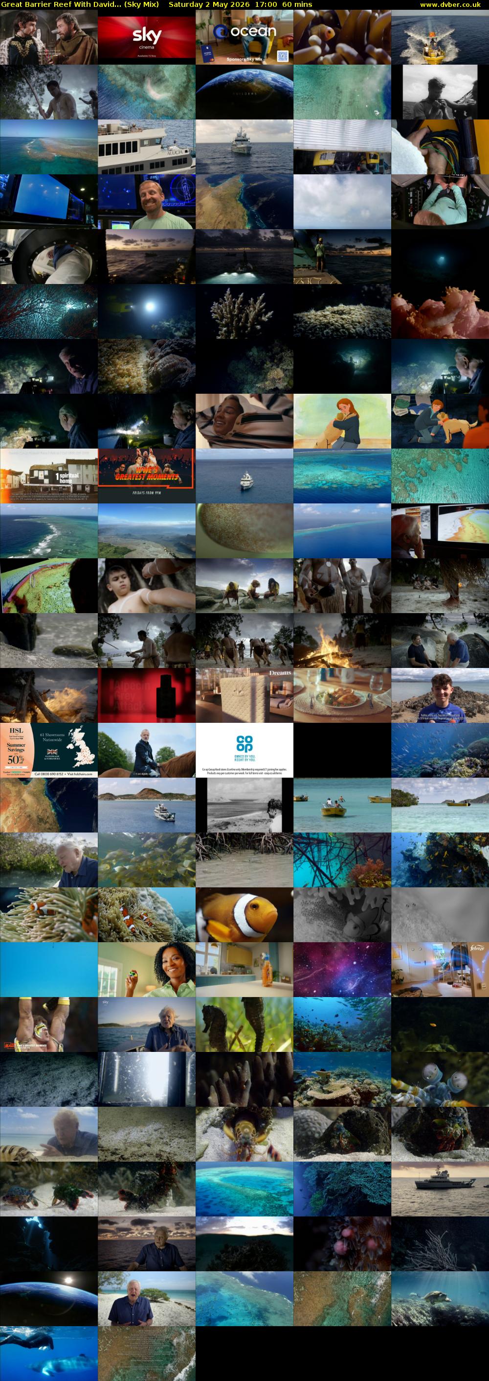 Great Barrier Reef With David... (Sky Mix) Saturday 2 May 2026 17:00 - 18:00