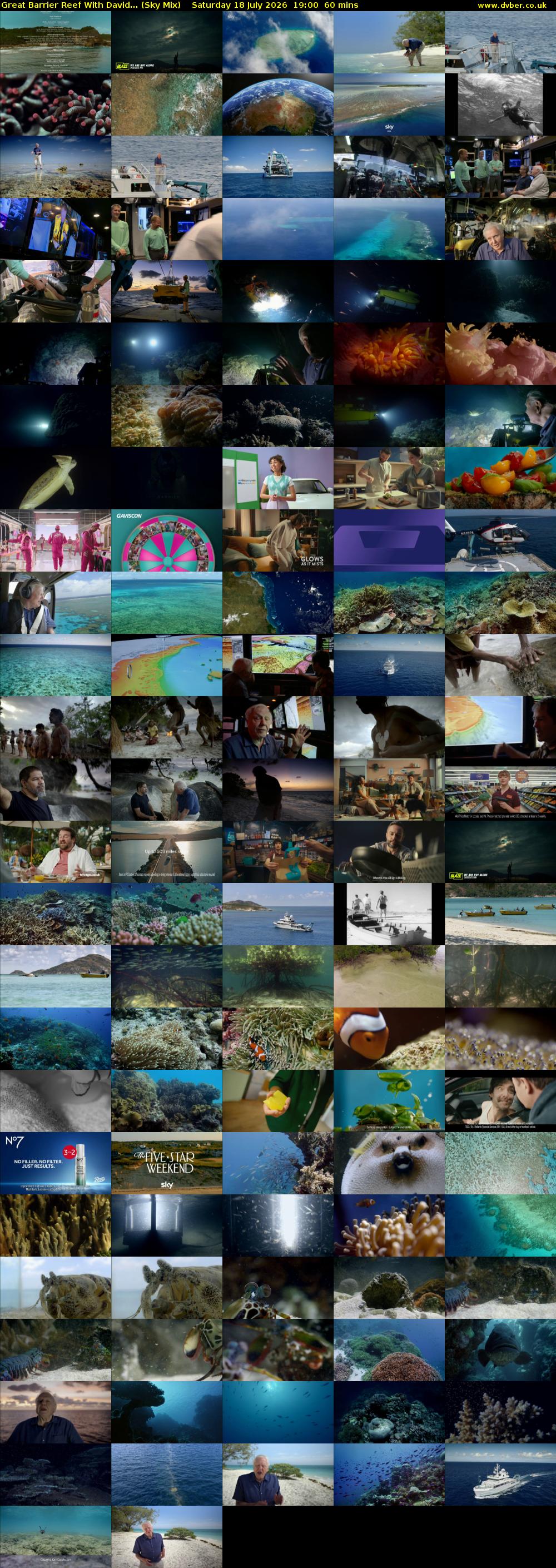 Great Barrier Reef With David... (Sky Mix) Saturday 18 July 2026 19:00 - 20:00