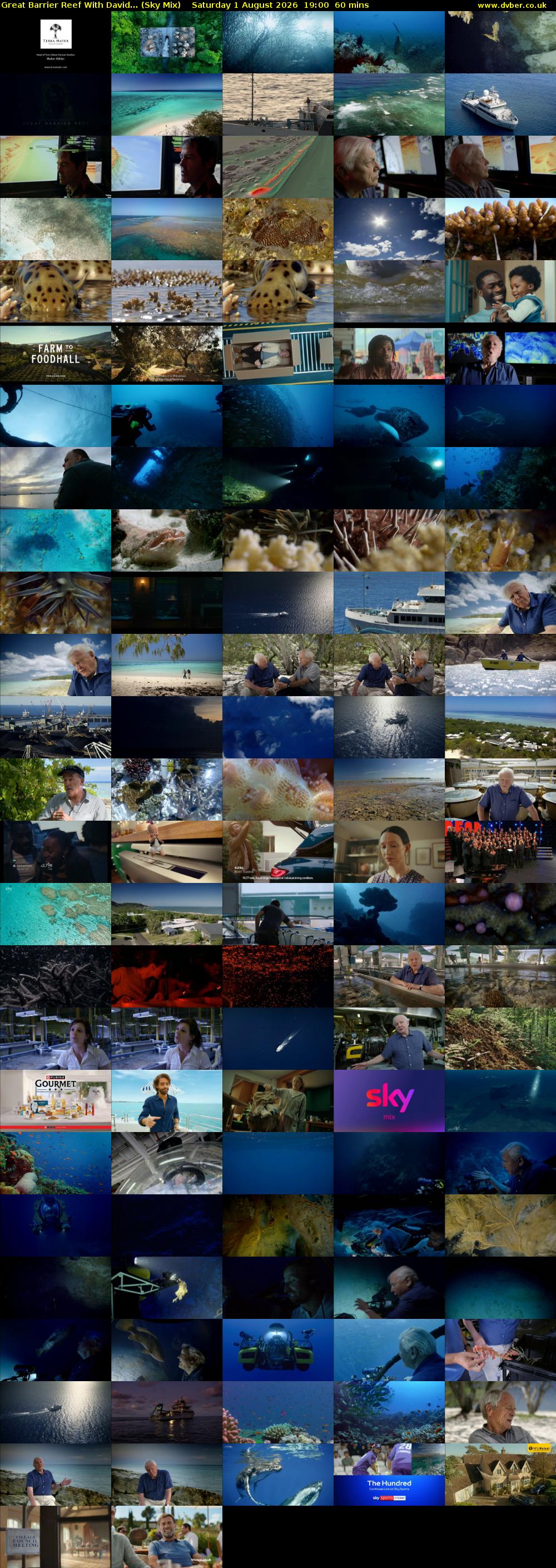 Great Barrier Reef With David... (Sky Mix) Saturday 1 August 2026 19:00 - 20:00