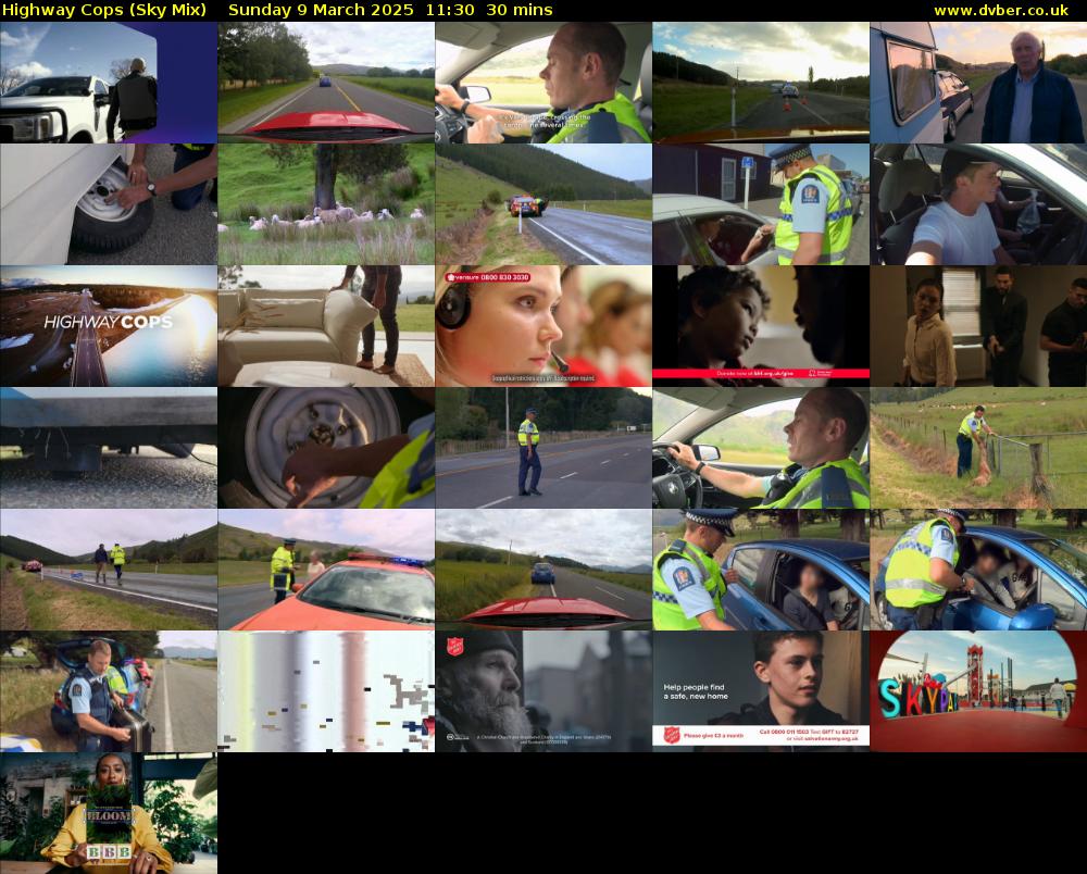 Highway Cops (Sky Mix) Sunday 9 March 2025 11:30 - 12:00
