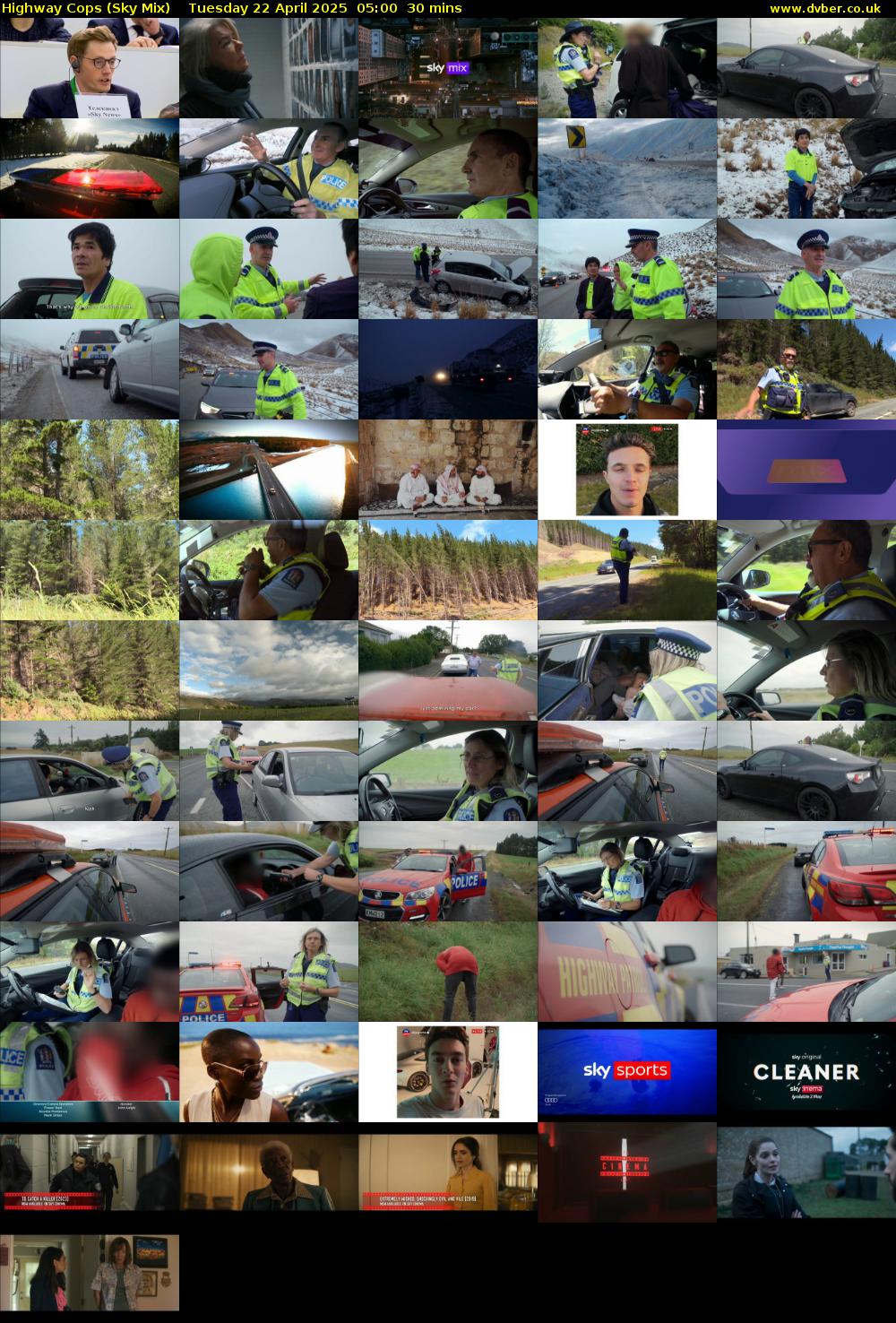 Highway Cops (Sky Mix) Tuesday 22 April 2025 05:00 - 05:30