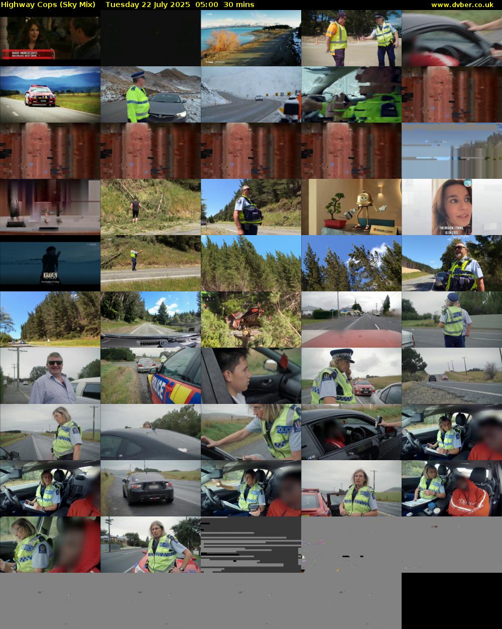 Highway Cops (Sky Mix) Tuesday 22 July 2025 05:00 - 05:30