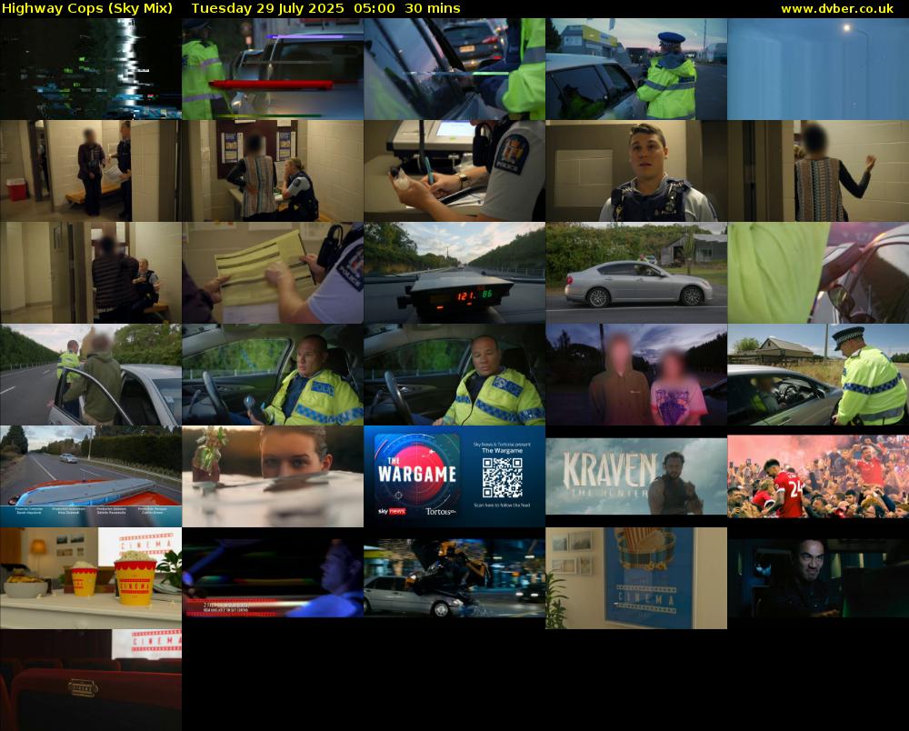 Highway Cops (Sky Mix) Tuesday 29 July 2025 05:00 - 05:30