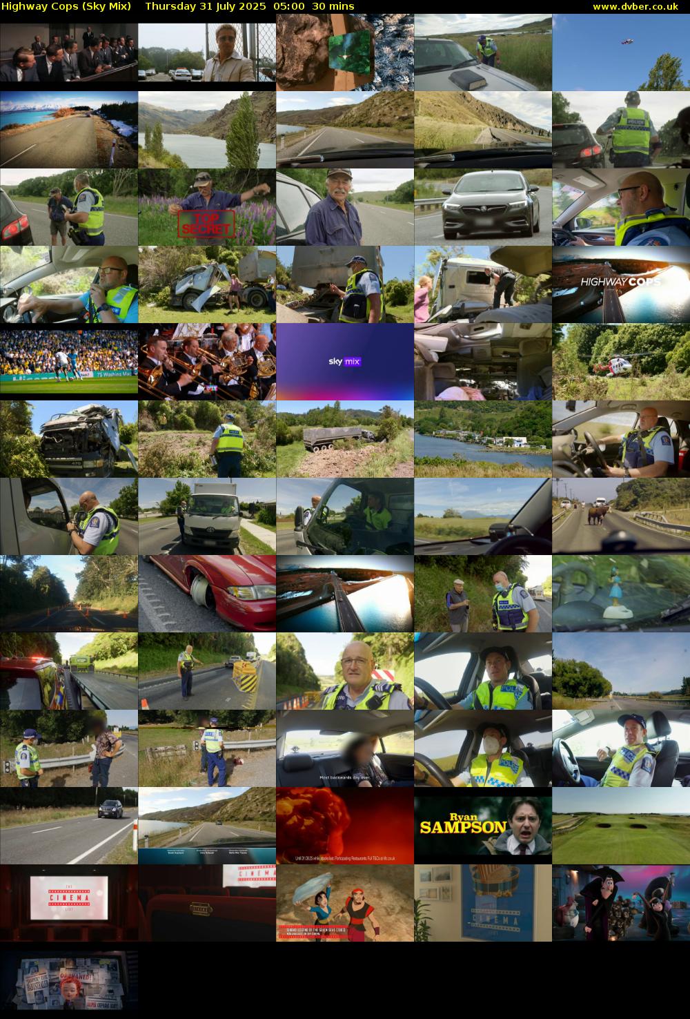 Highway Cops (Sky Mix) Thursday 31 July 2025 05:00 - 05:30