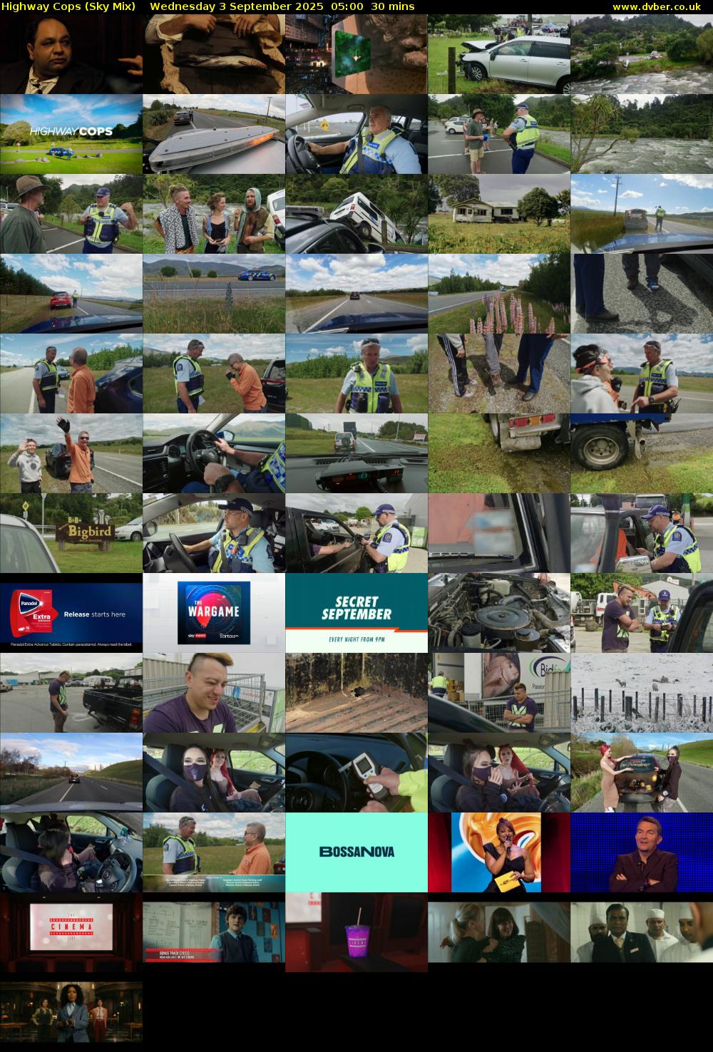 Highway Cops (Sky Mix) Wednesday 3 September 2025 05:00 - 05:30