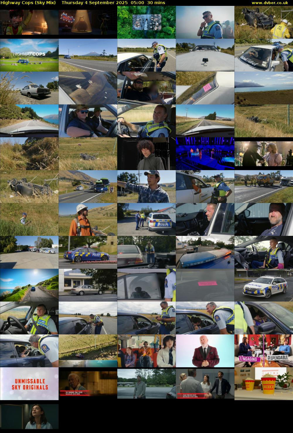 Highway Cops (Sky Mix) Thursday 4 September 2025 05:00 - 05:30