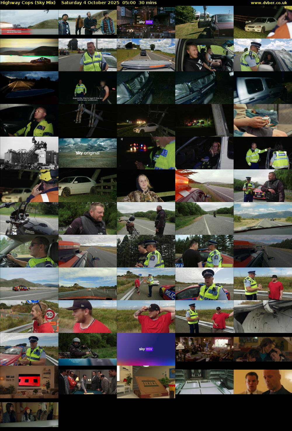 Highway Cops (Sky Mix) Saturday 4 October 2025 05:00 - 05:30
