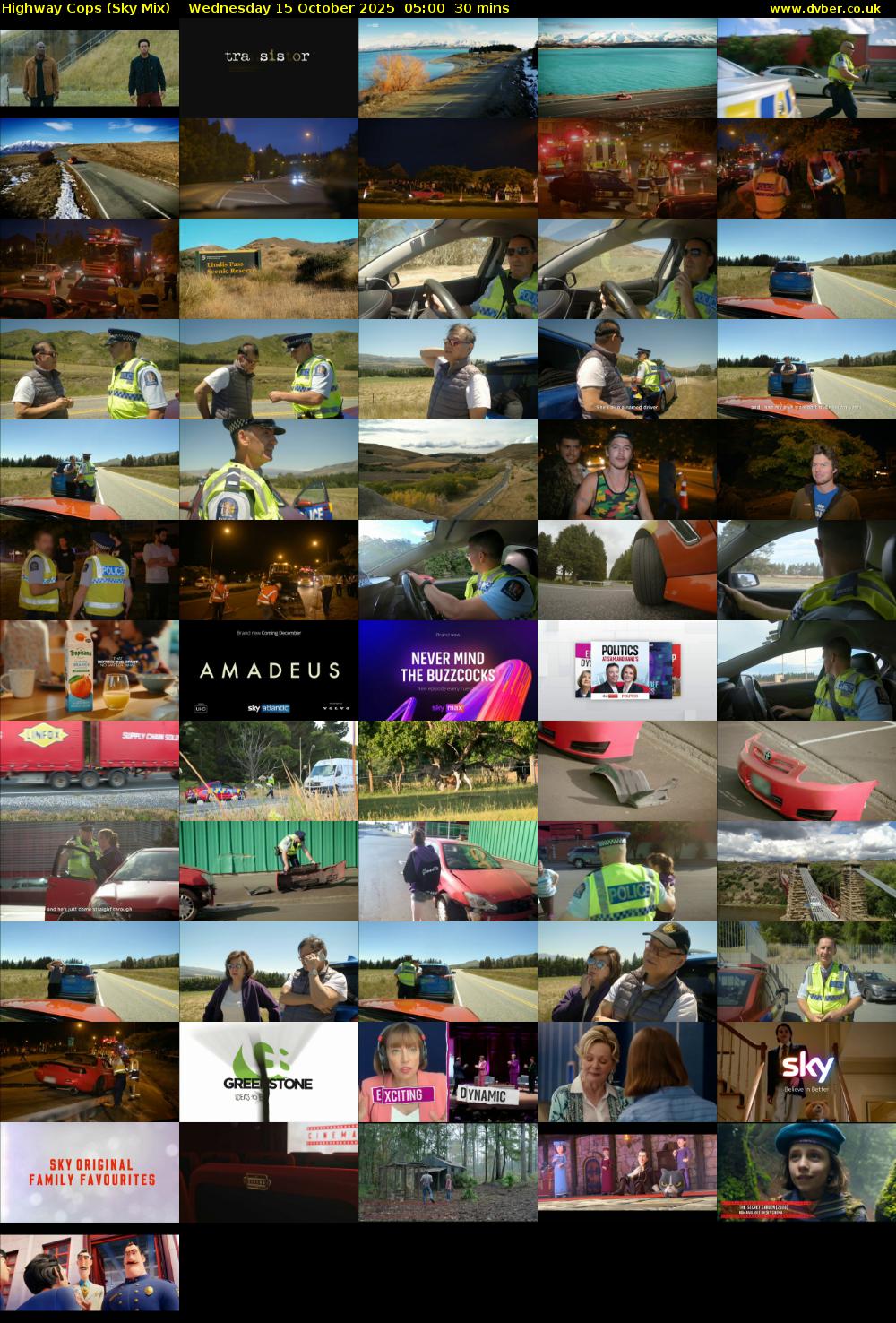 Highway Cops (Sky Mix) Wednesday 15 October 2025 05:00 - 05:30