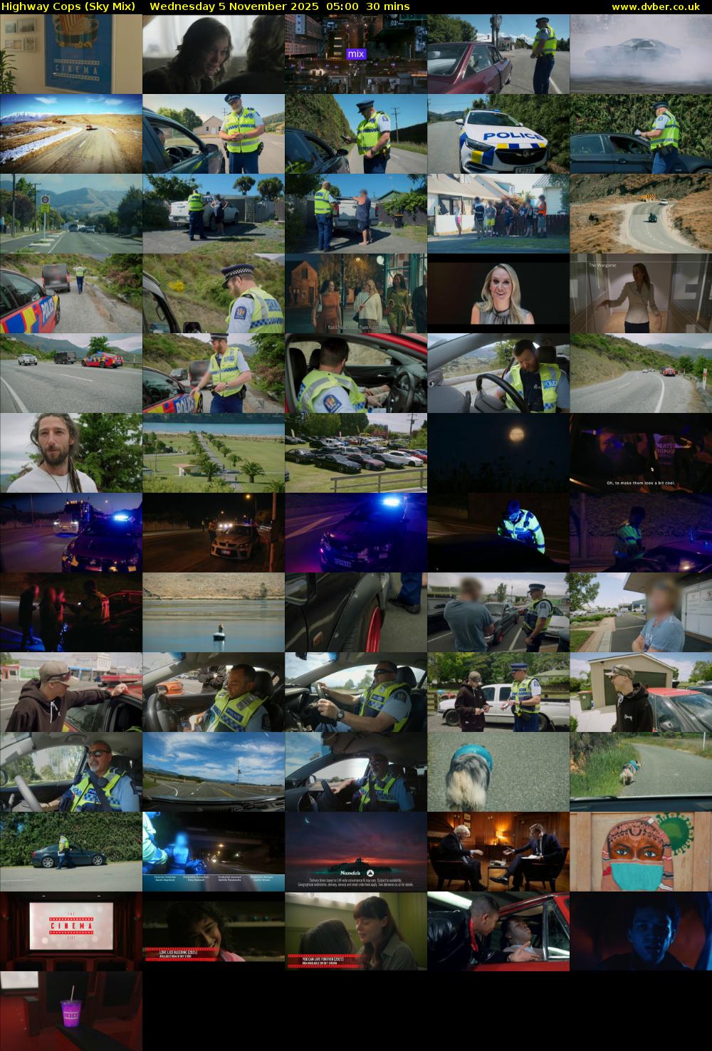 Highway Cops (Sky Mix) Wednesday 5 November 2025 05:00 - 05:30