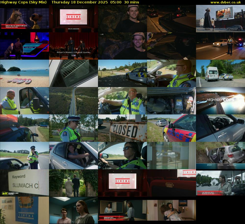 Highway Cops (Sky Mix) Thursday 18 December 2025 05:00 - 05:30
