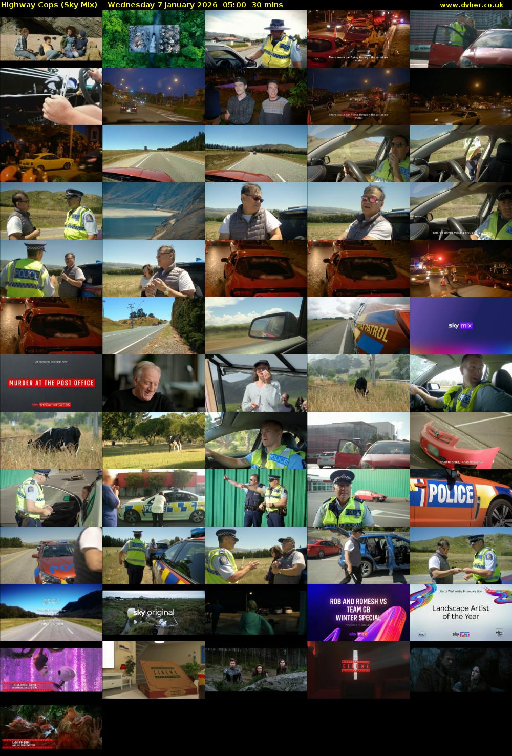 Highway Cops (Sky Mix) Wednesday 7 January 2026 05:00 - 05:30