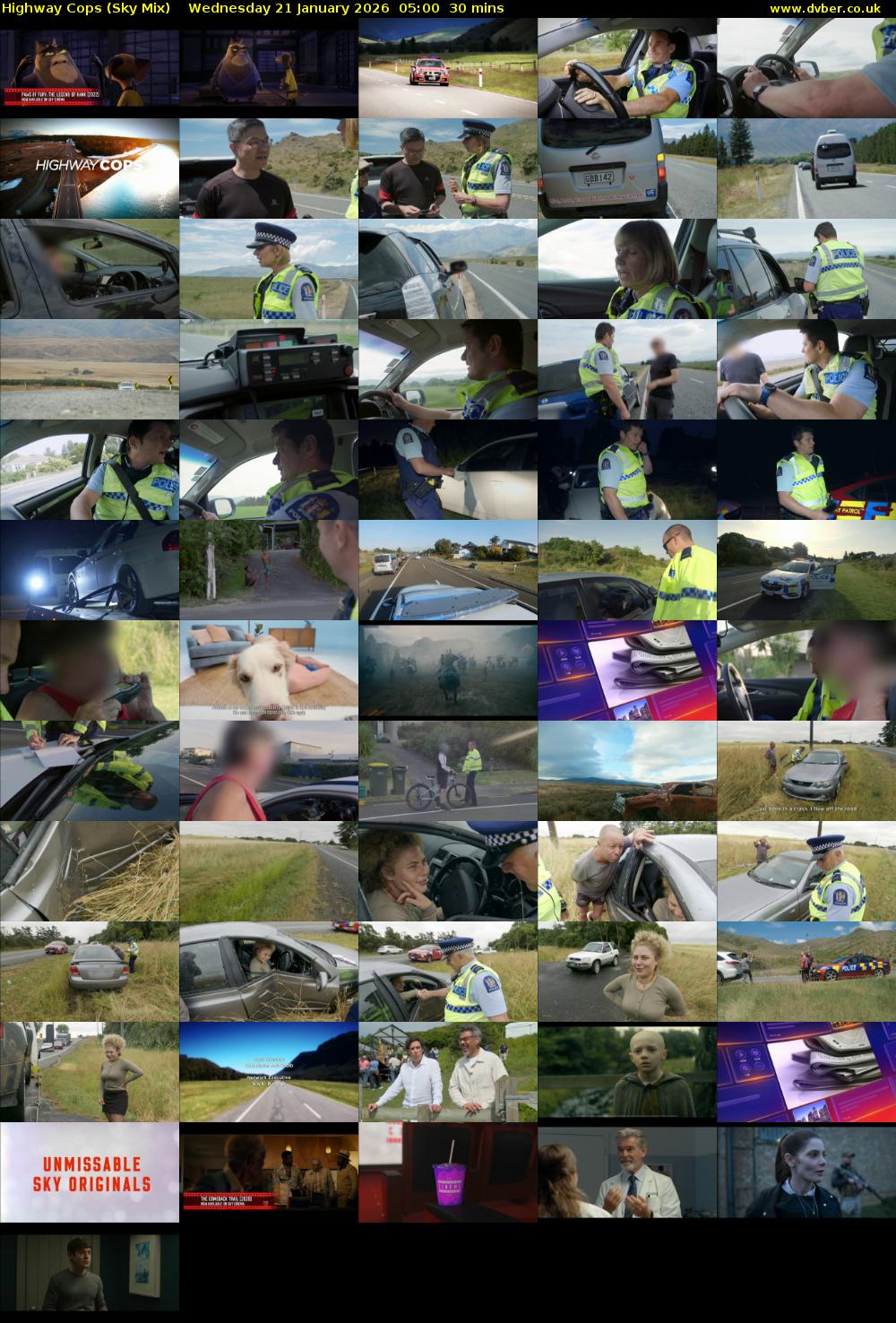 Highway Cops (Sky Mix) Wednesday 21 January 2026 05:00 - 05:30