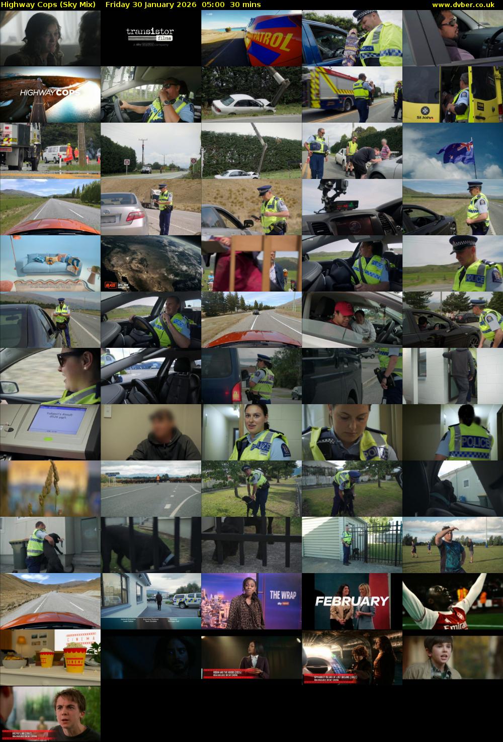 Highway Cops (Sky Mix) Friday 30 January 2026 05:00 - 05:30