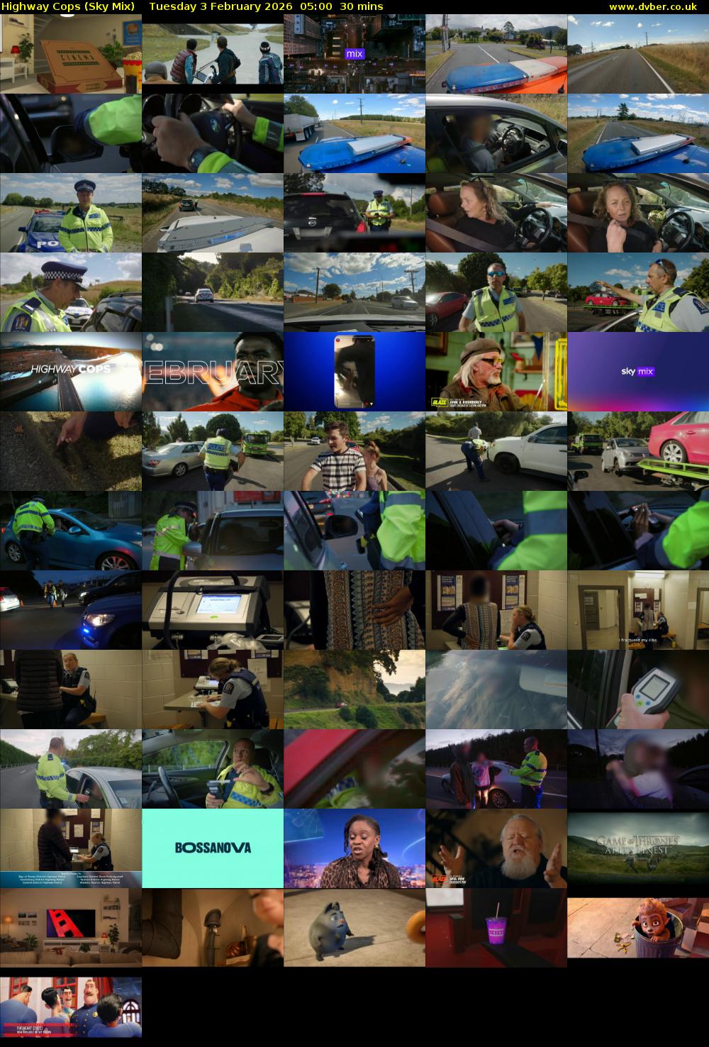 Highway Cops (Sky Mix) Tuesday 3 February 2026 05:00 - 05:30