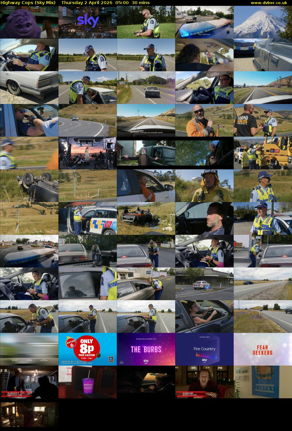 Highway Cops (Sky Mix) Thursday 2 April 2026 05:00 - 05:30