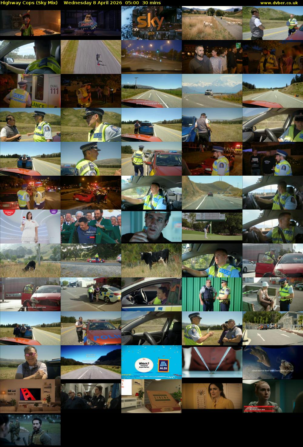 Highway Cops (Sky Mix) Wednesday 8 April 2026 05:00 - 05:30