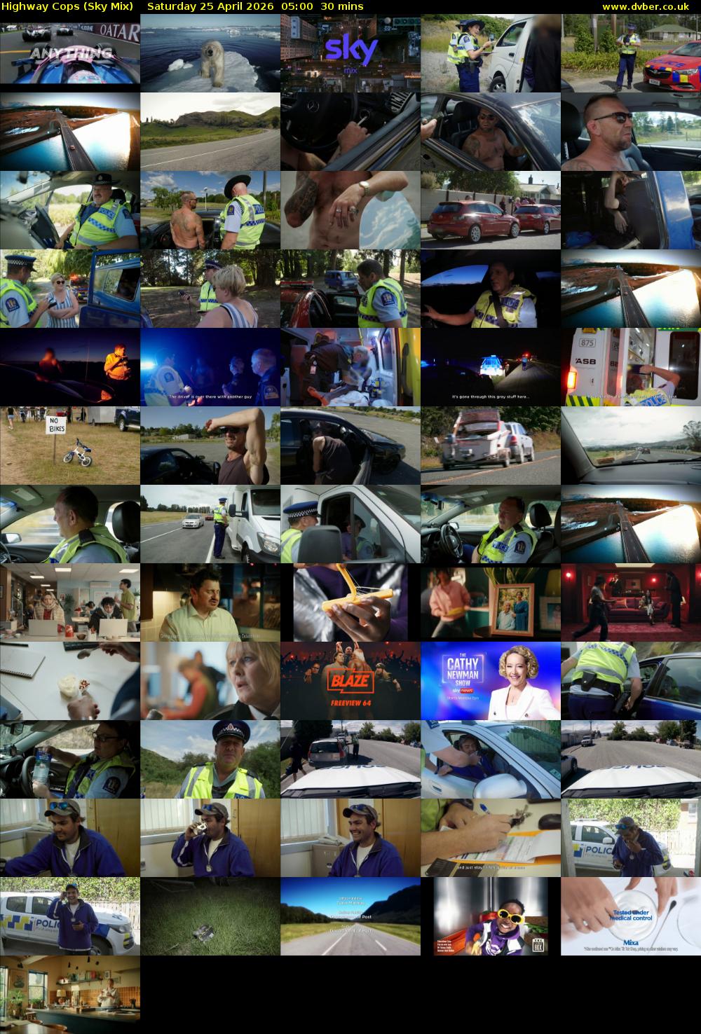 Highway Cops (Sky Mix) Saturday 25 April 2026 05:00 - 05:30