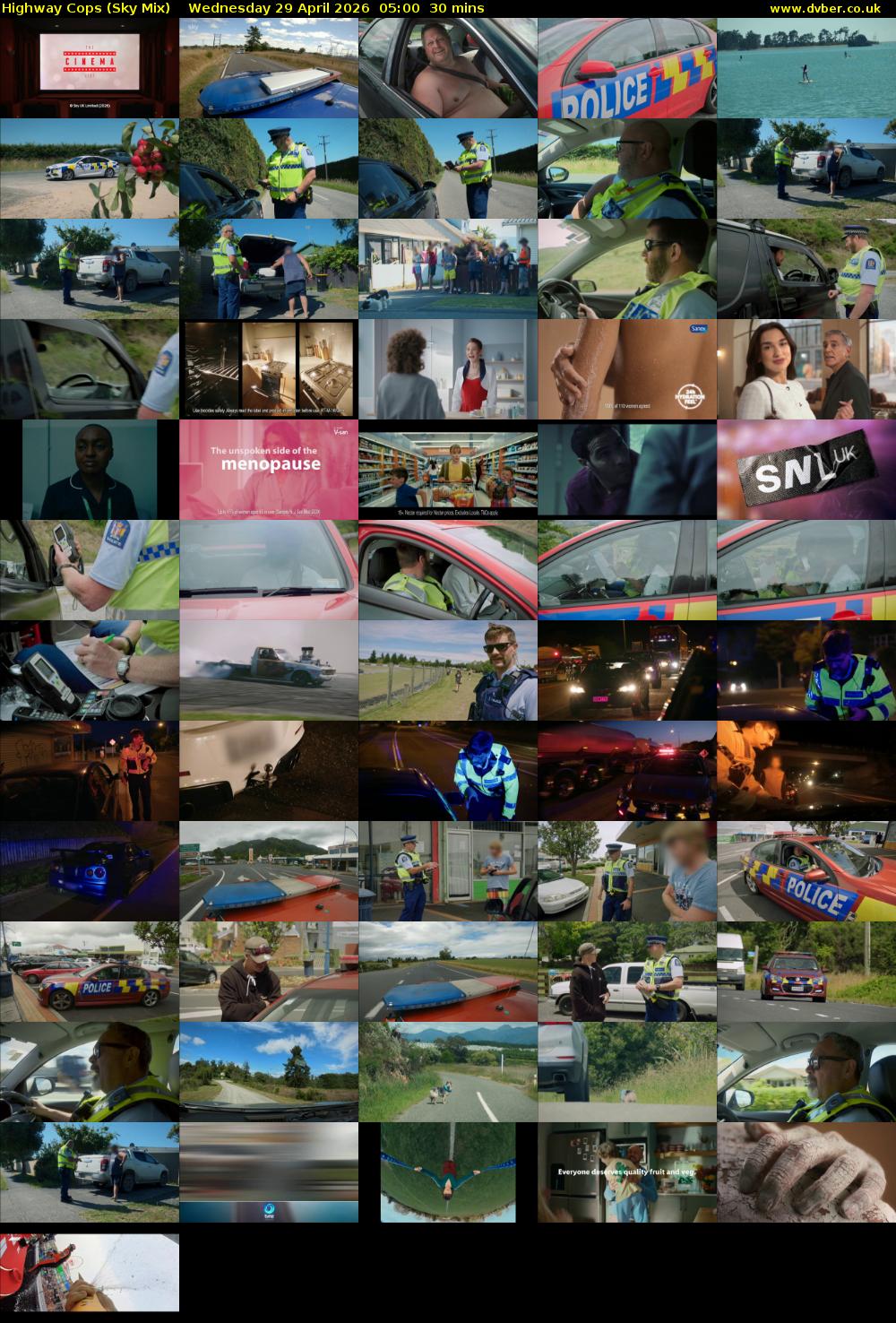 Highway Cops (Sky Mix) Wednesday 29 April 2026 05:00 - 05:30