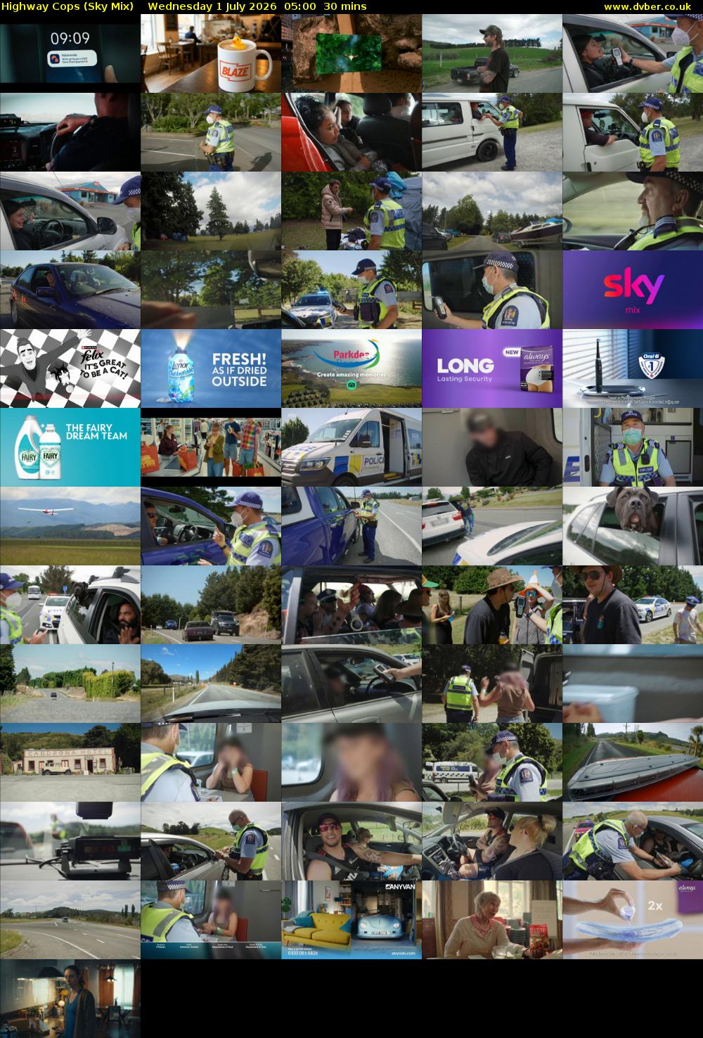 Highway Cops (Sky Mix) Wednesday 1 July 2026 05:00 - 05:30