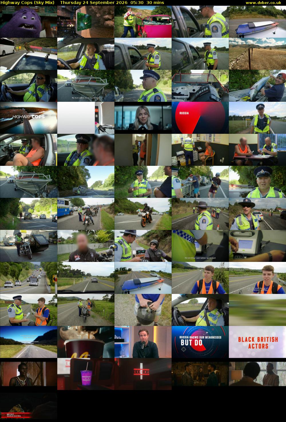 Highway Cops (Sky Mix) Thursday 24 September 2026 05:30 - 06:00