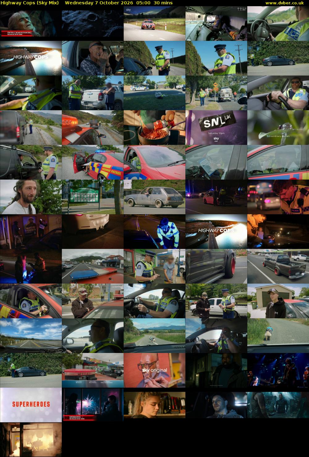Highway Cops (Sky Mix) Wednesday 7 October 2026 05:00 - 05:30