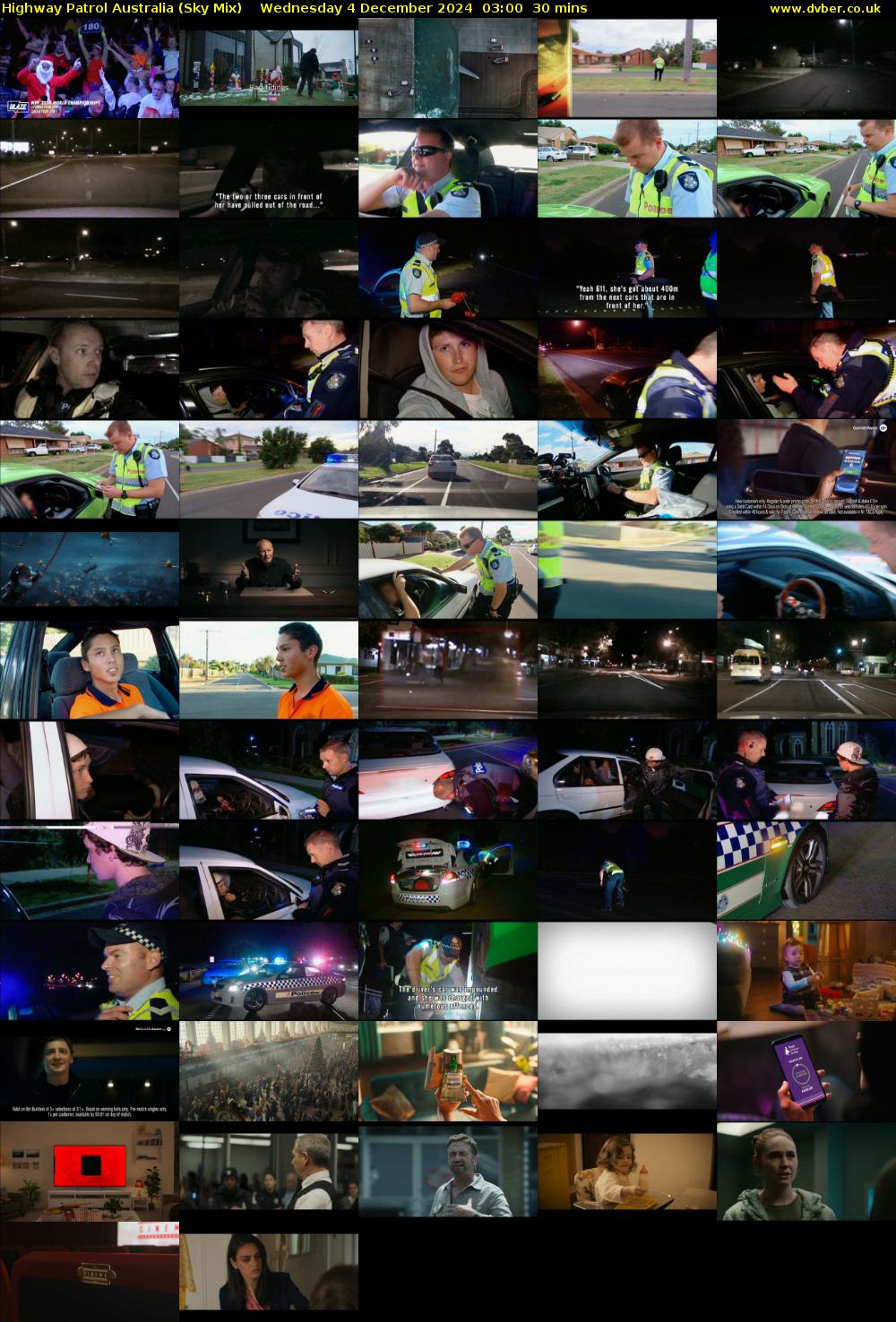 Highway Patrol Australia (Sky Mix) Wednesday 4 December 2024 03:00 - 03:30
