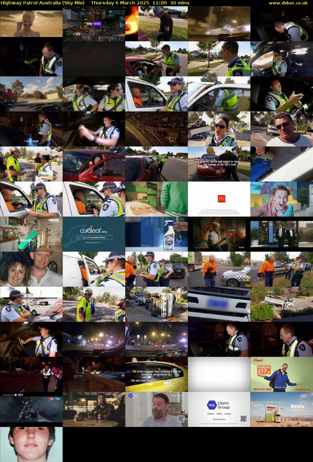 Highway Patrol Australia (Sky Mix) Thursday 6 March 2025 11:00 - 11:30