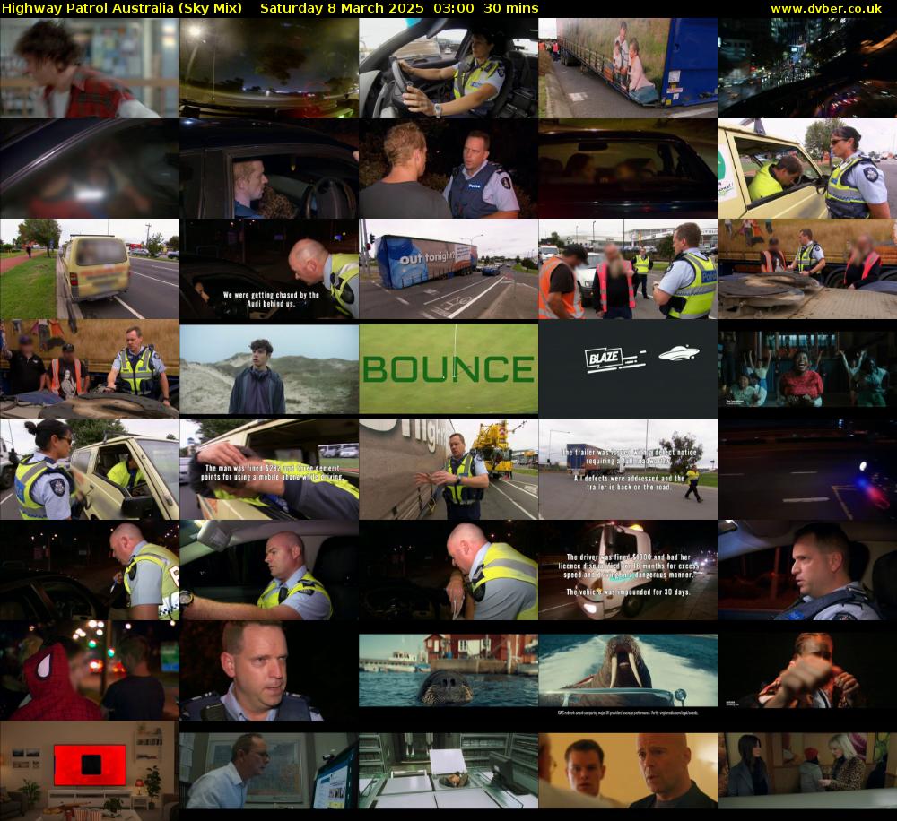 Highway Patrol Australia (Sky Mix) Saturday 8 March 2025 03:00 - 03:30