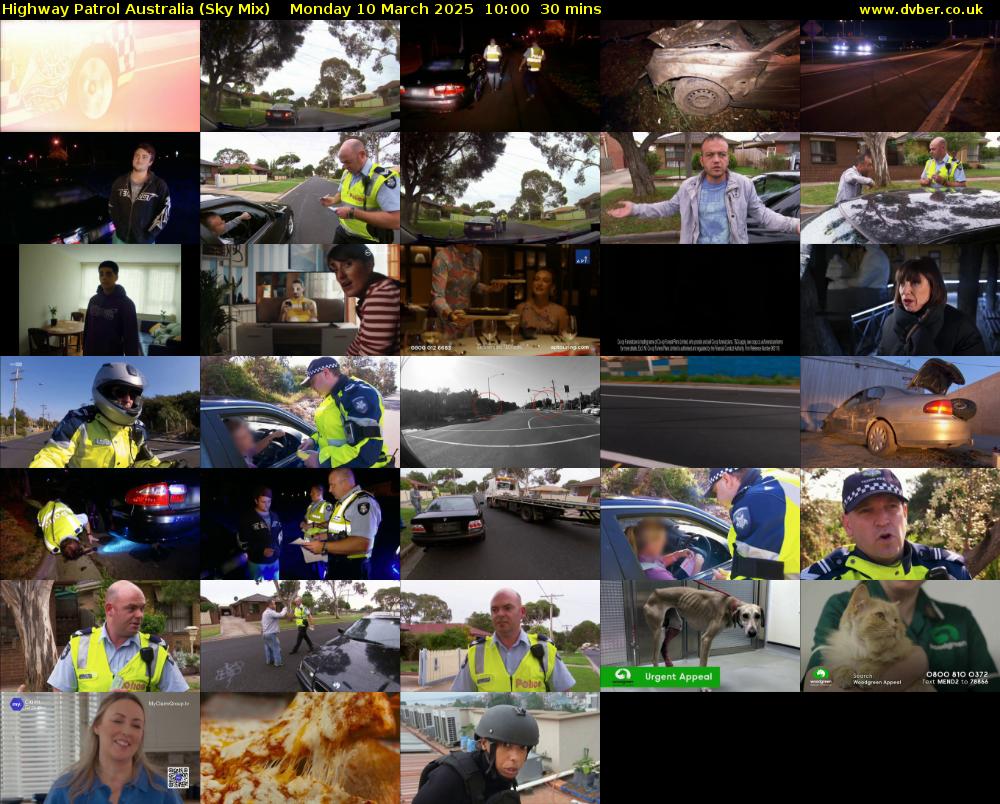 Highway Patrol Australia (Sky Mix) Monday 10 March 2025 10:00 - 10:30