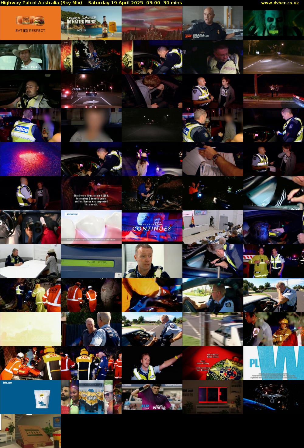 Highway Patrol Australia (Sky Mix) Saturday 19 April 2025 03:00 - 03:30