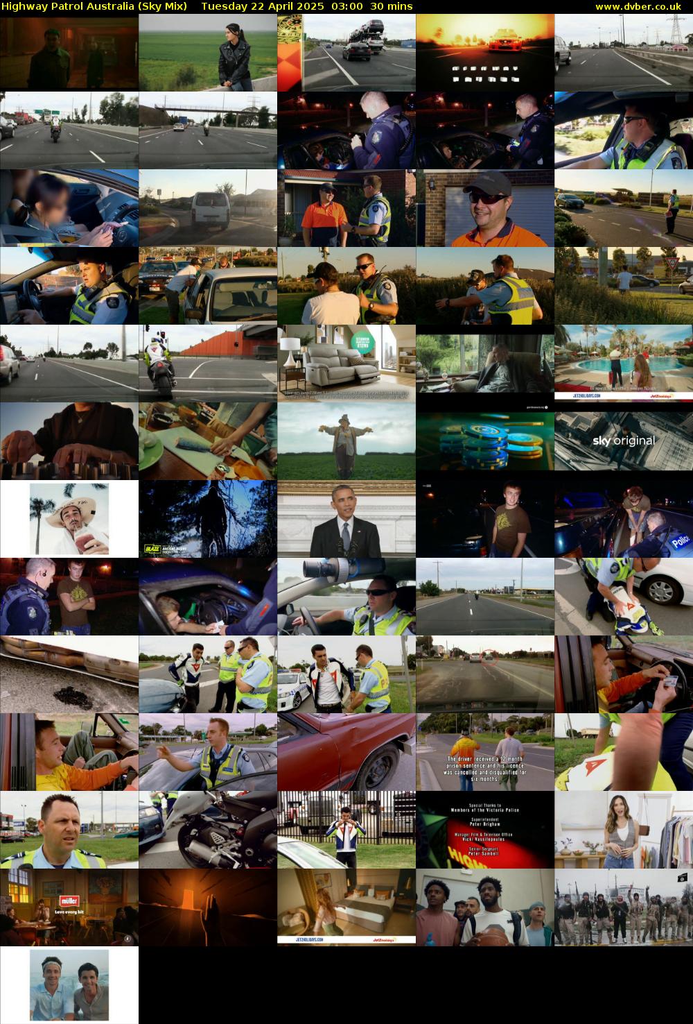 Highway Patrol Australia (Sky Mix) Tuesday 22 April 2025 03:00 - 03:30