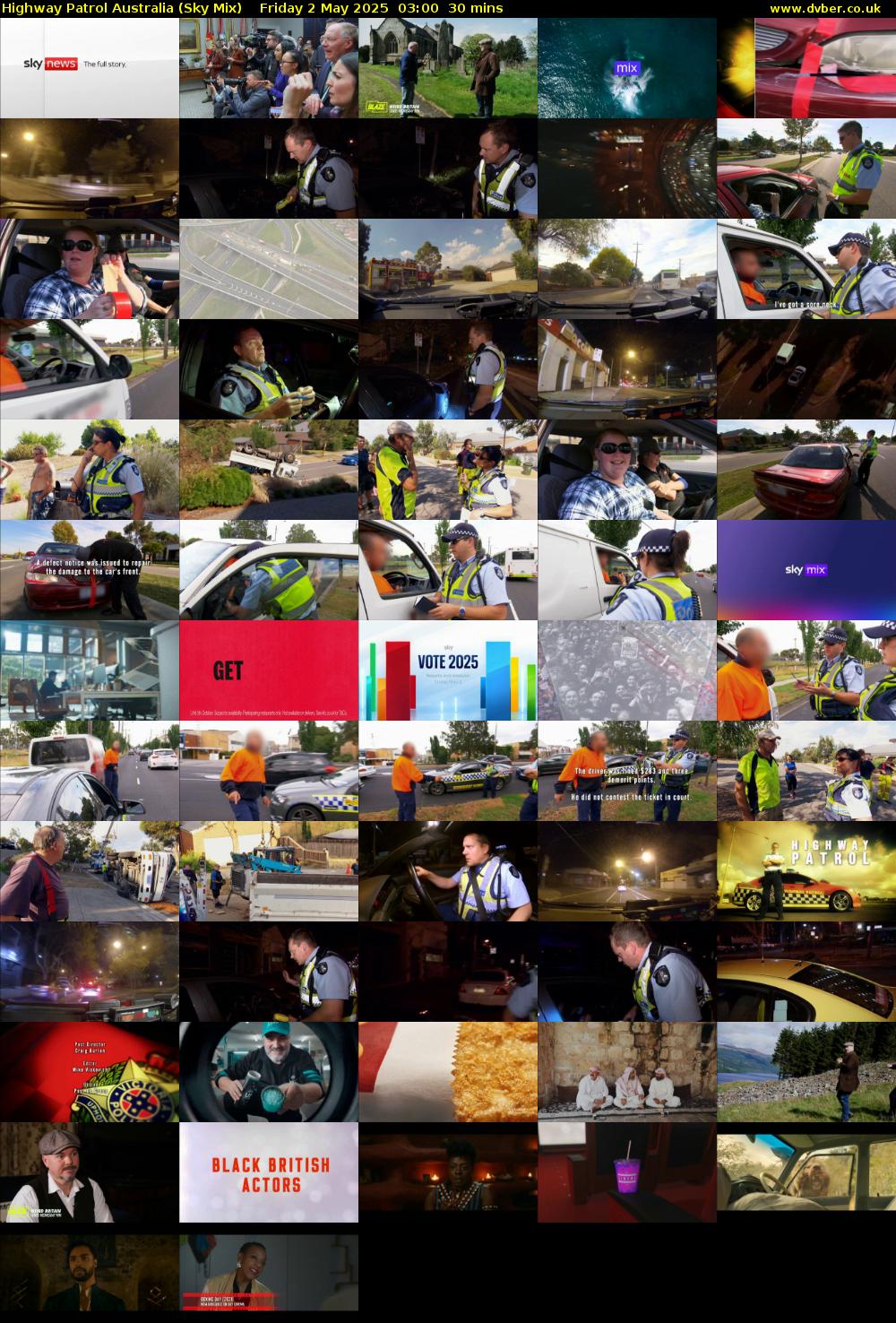 Highway Patrol Australia (Sky Mix) Friday 2 May 2025 03:00 - 03:30