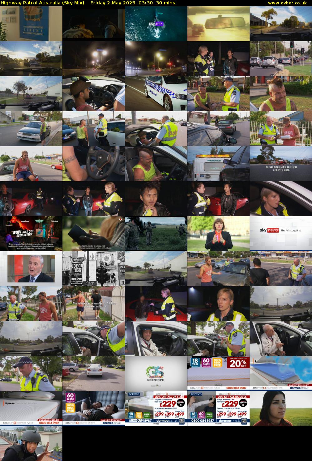 Highway Patrol Australia (Sky Mix) Friday 2 May 2025 03:30 - 04:00