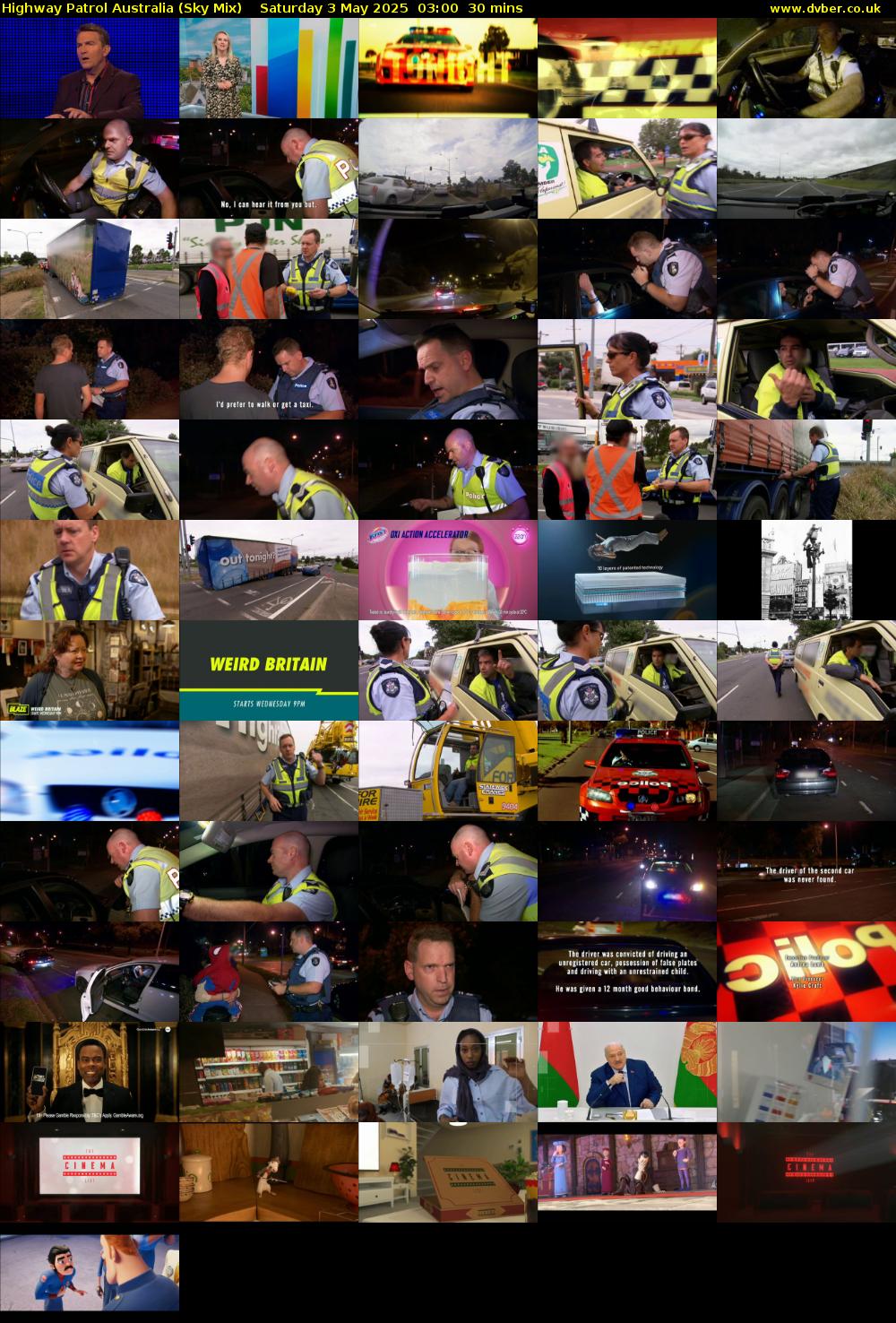 Highway Patrol Australia (Sky Mix) Saturday 3 May 2025 03:00 - 03:30