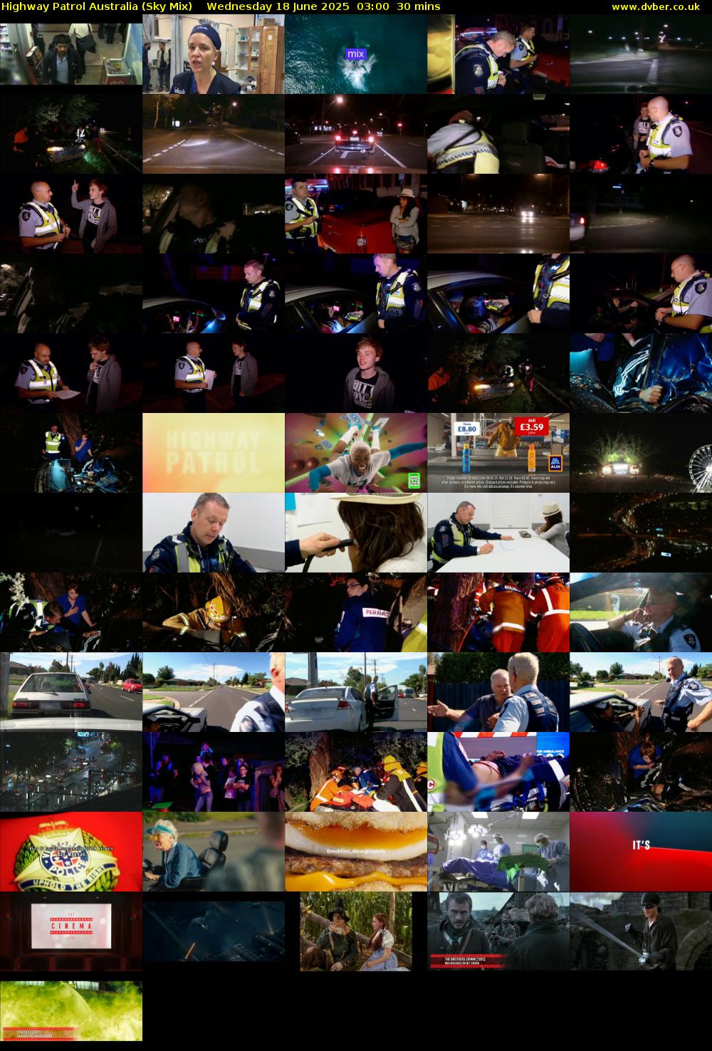 Highway Patrol Australia (Sky Mix) Wednesday 18 June 2025 03:00 - 03:30