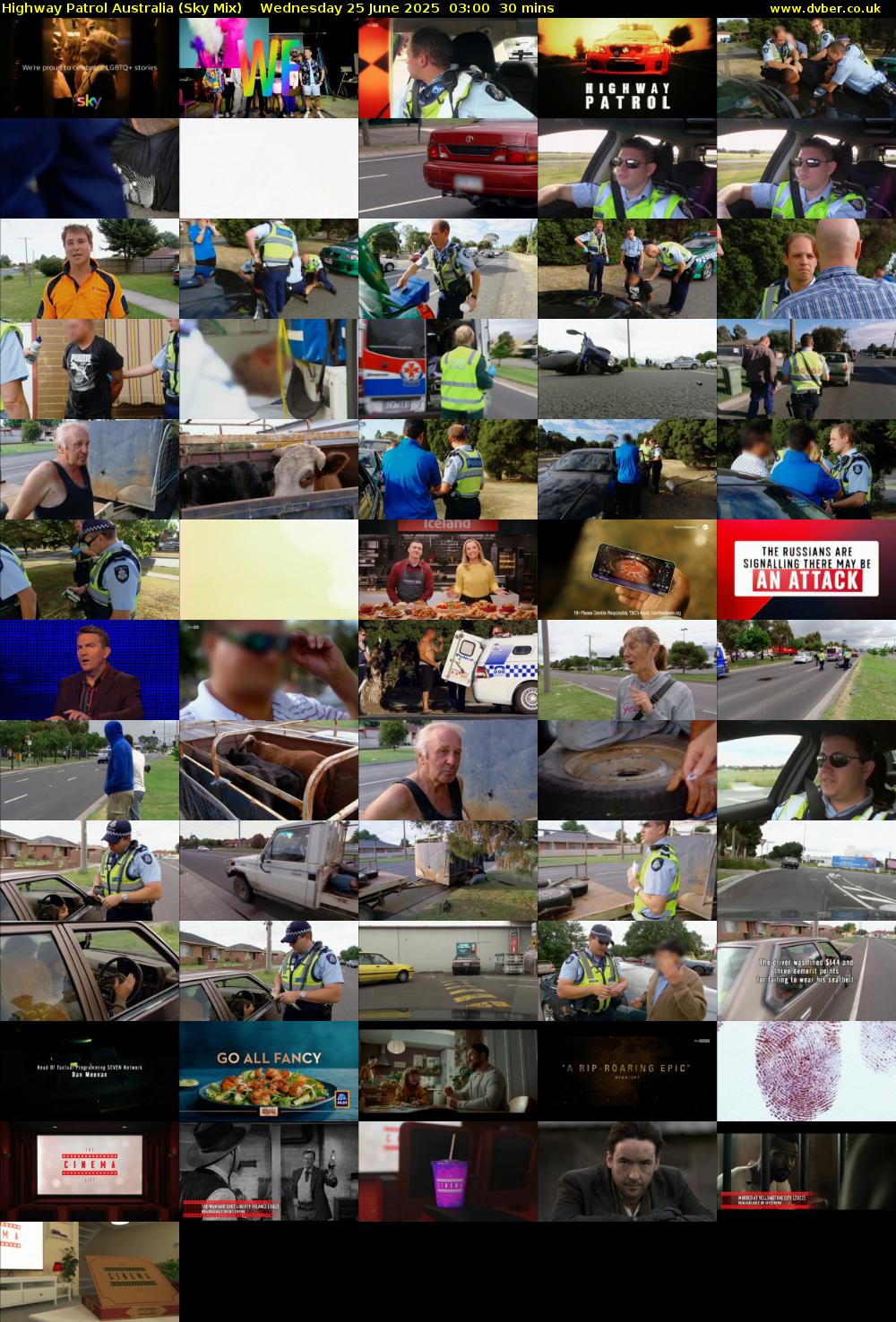 Highway Patrol Australia (Sky Mix) Wednesday 25 June 2025 03:00 - 03:30